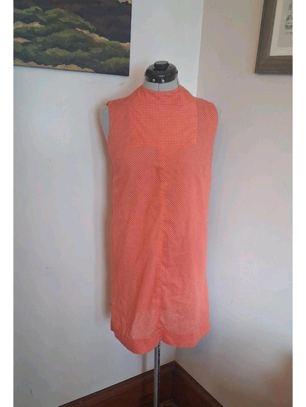 vintage 1960s shift dress. Red Polkadot Mod Gogo Summer Handmade Dress Retro S